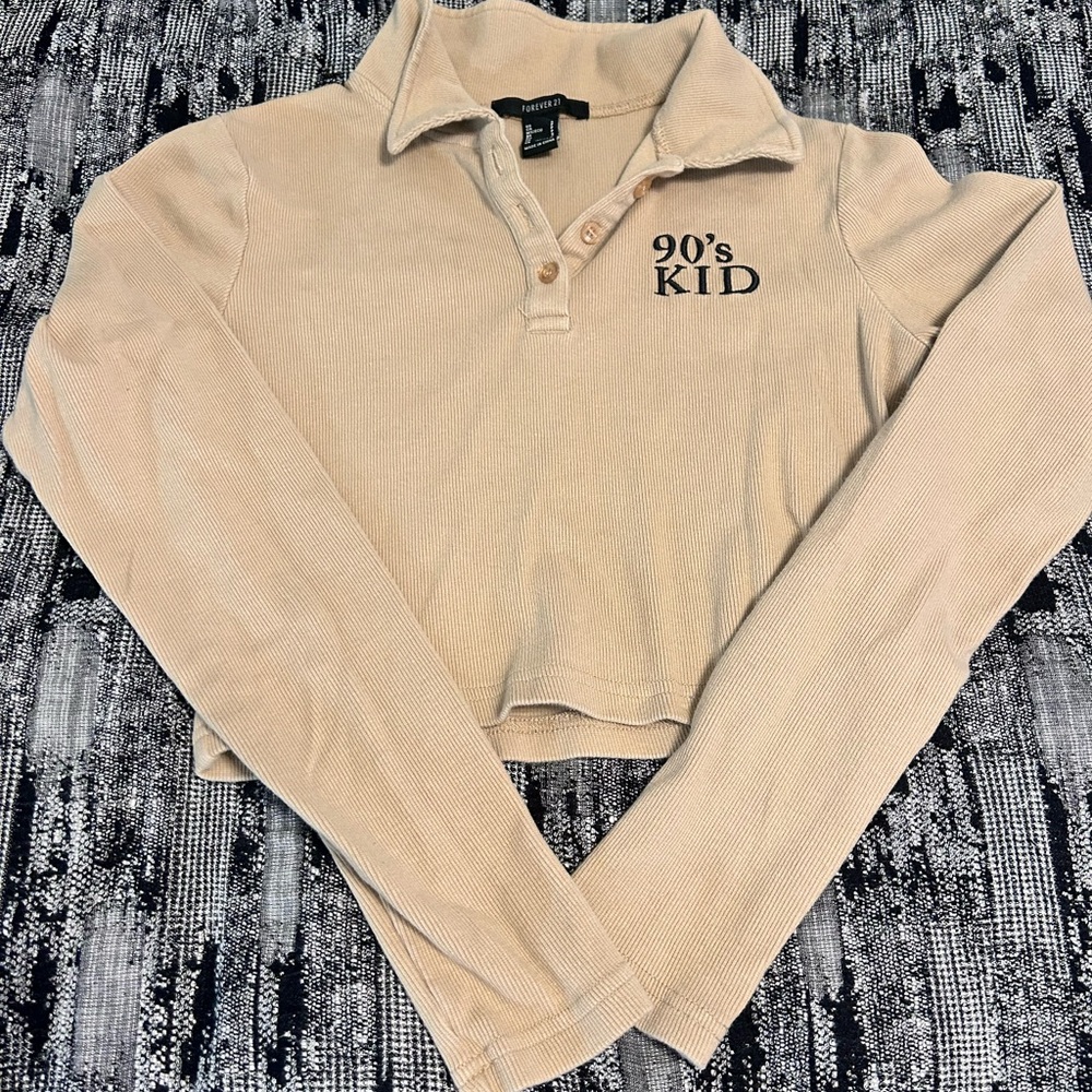 Forever 21 Beige Long Sleeve Top